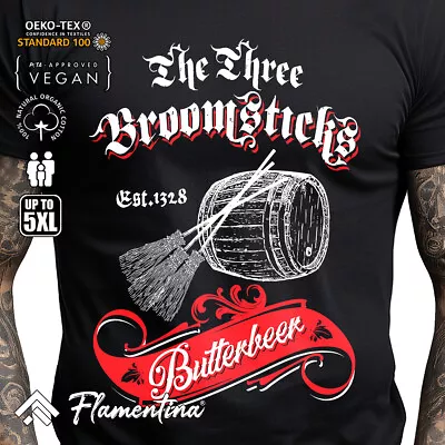 Buy Three Broomsticks Mens T-Shirt Pewter Tankard Pub Inn Butterbeer D327 • 12.49£