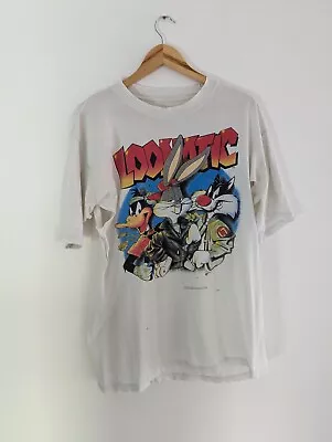 Buy Vintage 1994 Looney Tunes “Loonatic” Hip Hop Rap T Shirt Size XL Thrashed Custom • 39.99£