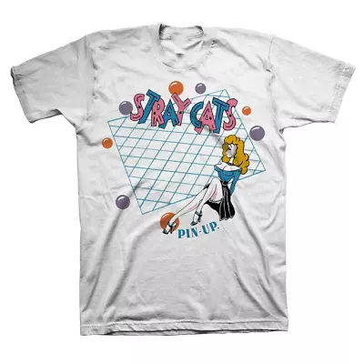 Buy Stray Cats Pin Up T-Shirt Short Sleeve Cotton White Unisex Size S To 5XL BE758 • 19.50£