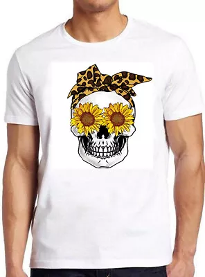 Buy Sunflower Sugar Skull Bandana Funny Meme Geek Cool Cult Gift Tee T Shirt M796 • 6.35£