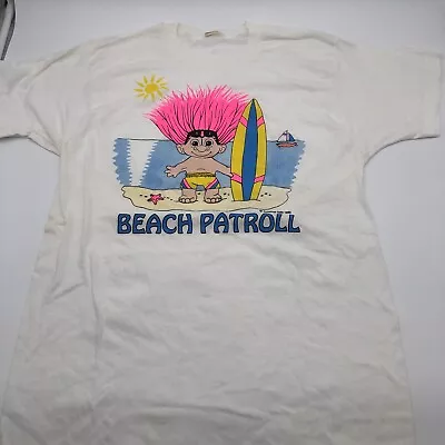 Buy Vintage Trolls Beach Patrol White T-shirt Size L 1992 90s Sunshine Gifts  USA • 29.73£