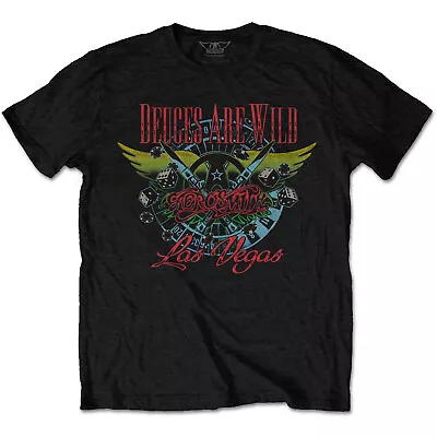 Buy Aerosmith Deuces Are Wild, Vegas  Black T-Shirt NEW OFFICIAL • 15.49£