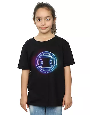 Buy Marvel Girls Black Widow Neon Logo T-Shirt • 12.99£
