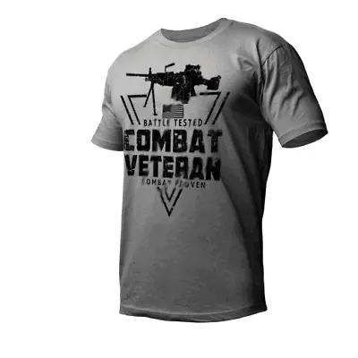 Buy Combat T-shirt Military Combat Veteran Infantry Machine Gunner Veteran Tee • 18.63£
