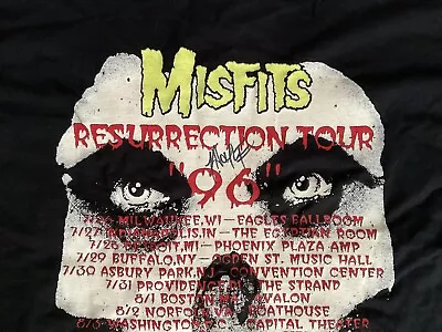 Buy MISFITS Resurrection 96 Glow In The Dark Concert Tshirt Signed By Doyle + Ticket • 116.66£