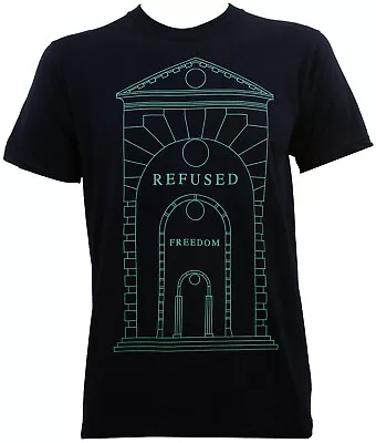 Buy Authentic REFUSED Band Arch Freedom Navy Slim Fit T-Shirt S M L XL 2XL NEW • 20.46£