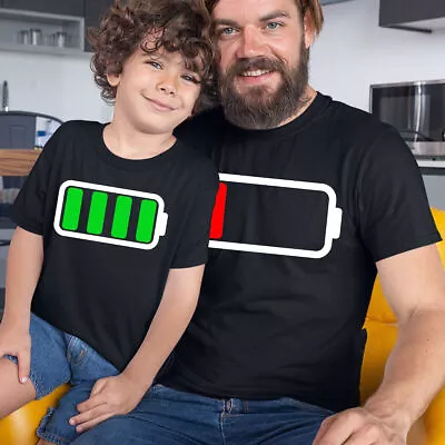 Buy Low Full Battery  Fathers Day T-shirt Gift For Daddy Tee Top #FD • 9.99£