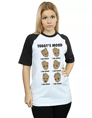 Buy Marvel Women's Guardians Of The Galaxy Groot Today's Mood Baseball T-Shirt • 17.98£