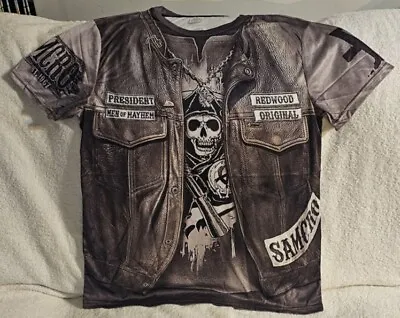 Buy Grim Reaper Skull Biker Motorcycle Sons Of Anarchy Samcro T-shirt • 14.43£