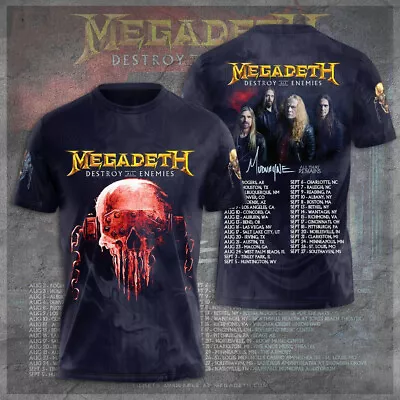 Buy Megadeth Rock Band Announces Destroy All Enemies US Tour 2024 T-shirt Hoodie • 13.99£