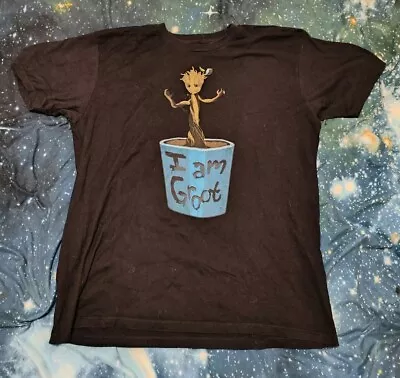 Buy Marvel Guardians Of The Galaxy I Am Groot L/G Black T-Shirt • 6.50£