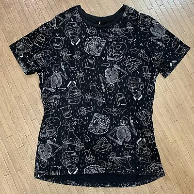 Buy Iron Fist All Over Print Pure Cotton T-Shirt Skull Shirt Horror Halloween Black • 28£