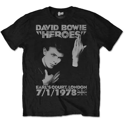 Buy David Bowie T-Shirt: Heroes Earls Court - Official Merchandise - Free Postage • 9.95£
