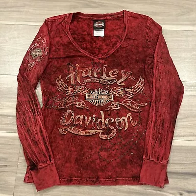 Buy Y2K Harley Davidson Shirt Womens Small Chest 17  Affliction Style Grunge Sexy • 20.97£