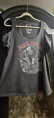 Buy Janis Joplin San Francisco Cold Shoulder  Tee  Dark Grey TORRID Sz 1 • 9.34£