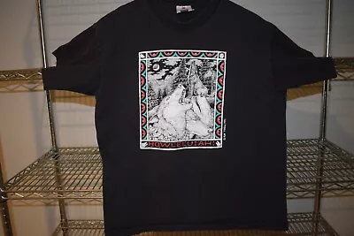 Buy Ray Troll Vtg 1991 Single Stitch Wolf Howl Howleluiah Usa T Shirt Askew L Short • 27.07£