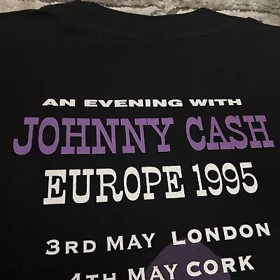 Buy Vintage 1995 Johnny Cash European Tour T Shirt - XL Mens 90s Band Promo Merch  • 79.95£