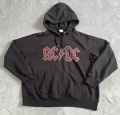Buy AC/DC Hoodie Jumper Back In Black Tour 1980 1981 H&M Size Large Oversized • 29.99£