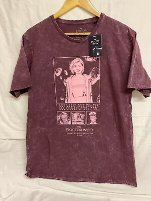 Buy Mens Burgundy T-shirt Doctor Who New With Tags Free Shipping • 10.99£