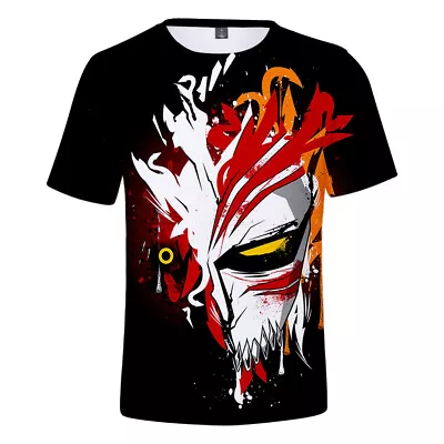 Buy BLEACH Ichigo 3D T-Shirts Short Sleeve Tee Summer Casual Tee Top Anime • 14.51£