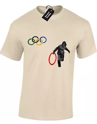 Buy Olympic Rings Stolen Banksy Mens T-shirt Urban Art Funny Retro Classic Cool Top • 8.99£
