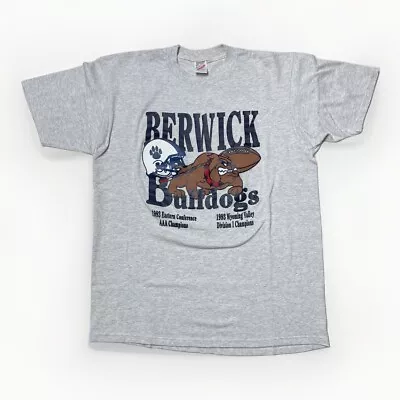 Buy Vintage 1993 Bulldog Berwick Highschool AAA State Champs Gray T-Shirt SZ XL USA • 32.68£
