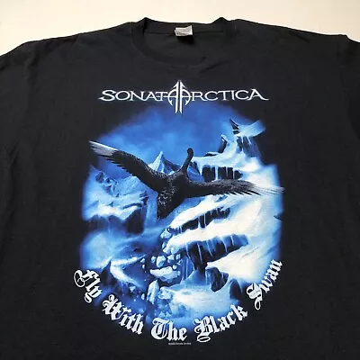 Buy Vintage 2008 Sonata Arctica T-shirt Fly With The Black Swan Black Size XXL • 20.54£