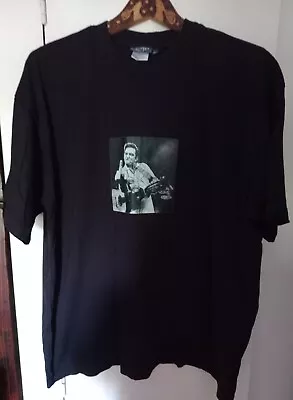 Buy Johnny Cash Black Cotton T-Shirt Size XL Hanes Top-T • 10£