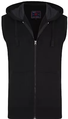 Buy KAM KINGSIZE Mens Big Size Sleeveless Zip Thru Hoody BLACK 2XL 3XL 4XL 5XL 6XL • 29.99£