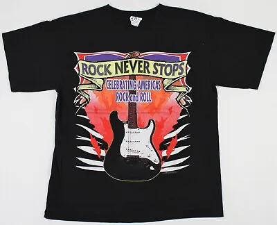 Buy Rock Never Stops VTG 1999 Tour Blue Grape T-Shirt Large Ted Nugent Quiet Riot • 4.65£