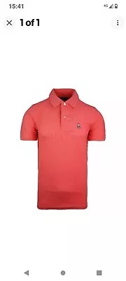 Buy Mens Psycho Bunny Classic Polo T Shirt Peach Cotton CORAL X DISPLAY NO TAGS  • 17.99£