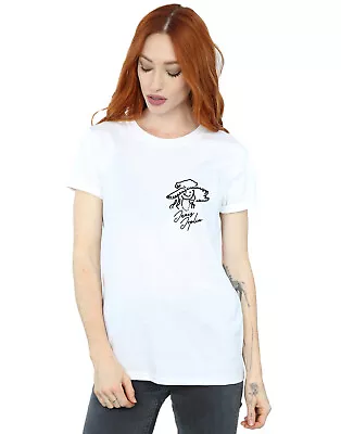 Buy Janis Joplin Women's Outline Sketched Boyfriend Fit T-Shirt • 15.99£