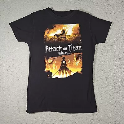 Buy Attack On Titan T-shirt Teen Size XL Black 100% Cotton Manga Japanese Series • 5.04£