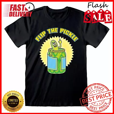 Buy Men's Rick And Morty Flip The Pickle Black T-Shirt • 24.22£