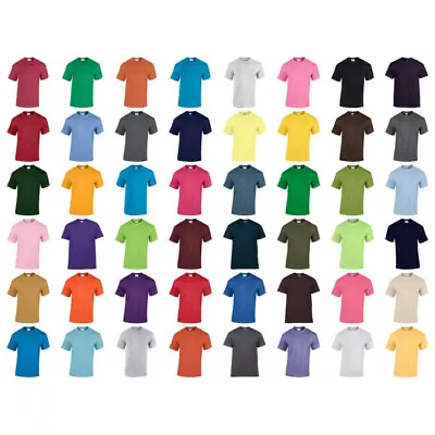 Buy Gildan Mens Plain T Shirt Soft Ring Spun Short Sleeve Crewneck Cotton  39colours • 9.99£