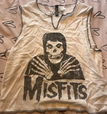 Buy The Misfits Vest Metal Rock Band Merch T Shirt Tank Tee Skeleton Top Ladies Sz S • 16.30£