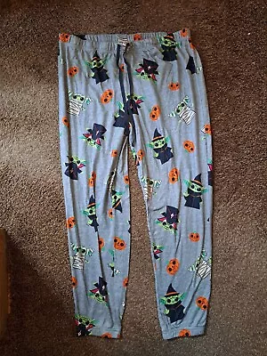 Buy Womens Star Wars Grogu Baby Yoda Halloween Pumpkin Vampire Pajamas Pants XL • 16.80£