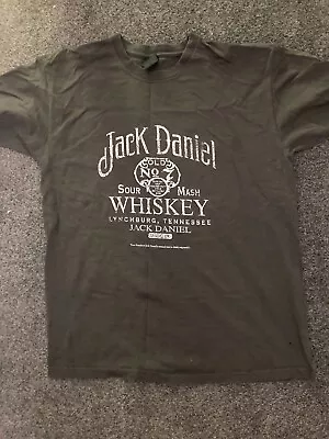 Buy Jack Daniel's Khaki Grey Sour Mash Vtg Print T-shirt S Used Good Condition • 3.40£