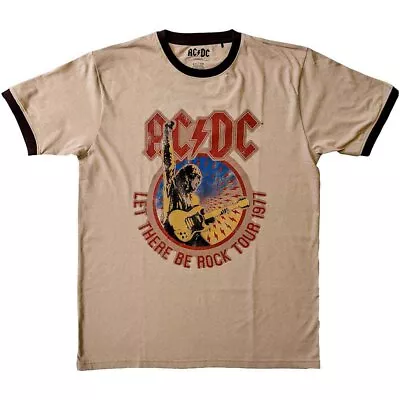Buy AC/DC Unisex Ringer T-Shirt: Let There Be Rock Tour '77 (X-Large) • 17.49£