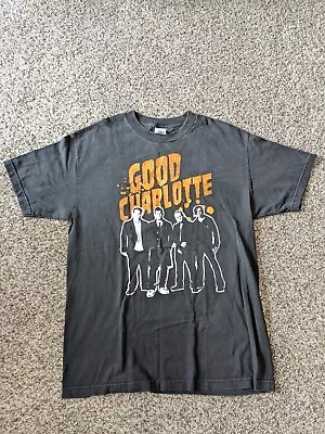 Buy Vtg Good Charlotte T Shirt Y2K Black With Orange Logo Punk Rock Large Alstyle • 23.29£