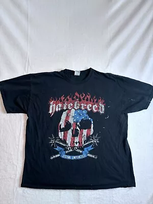 Buy Gildan Hatebreed 2009 Tour Black Short Sleeve Shirt Band Distressed Men's 2XL * • 25.15£