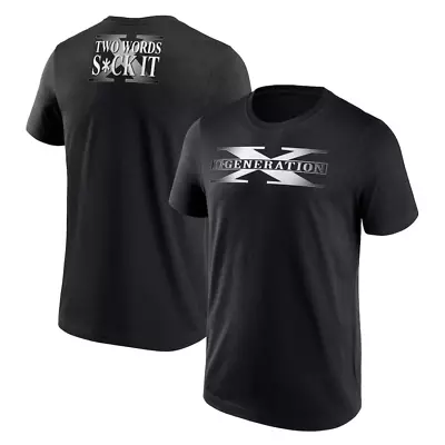Buy D-Generation X T-Shirt WWE Men's Two Words Black T-Shirt - New • 14.99£