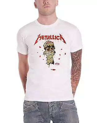 Buy Metallica T Shirt One Landmine Band Logo New Official Mens White • 17.95£