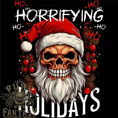 Buy Horror Holidays Evil Santa Skull Christmas Xmas Mens T-Shirt 100% Cotton • 10.75£
