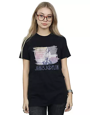 Buy Janis Joplin Women's Stove Flag Boyfriend Fit T-Shirt • 15.99£