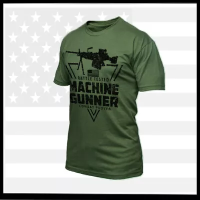 Buy Combat T-shirt Military Machine Gunner Grunt Infantry Tactical Assault Tee • 18.63£