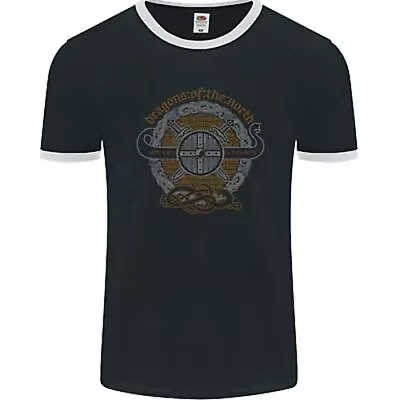 Buy Dragons North Viking Valhalla Thor Odin Mens Ringer T-Shirt FotL • 12.49£
