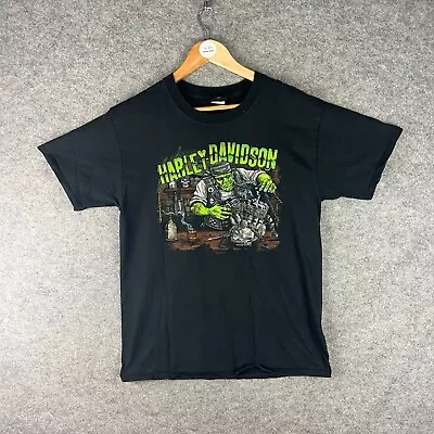 Buy Harley Davidson Shirt Mens Medium Black Frankenstein Knucklehead Engine 2019 • 34.99£