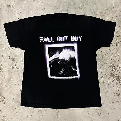 Buy Fall Out Boy T Shirt Crashing No Wave Neon Band Black M/L Y2K Emo Pop Punk • 18.67£