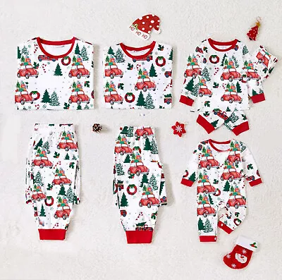 Buy UK Cozy Christmas Family Matching Pyjamas Adult Kids Xmas Car Nightwear Pjs Set • 8.49£
